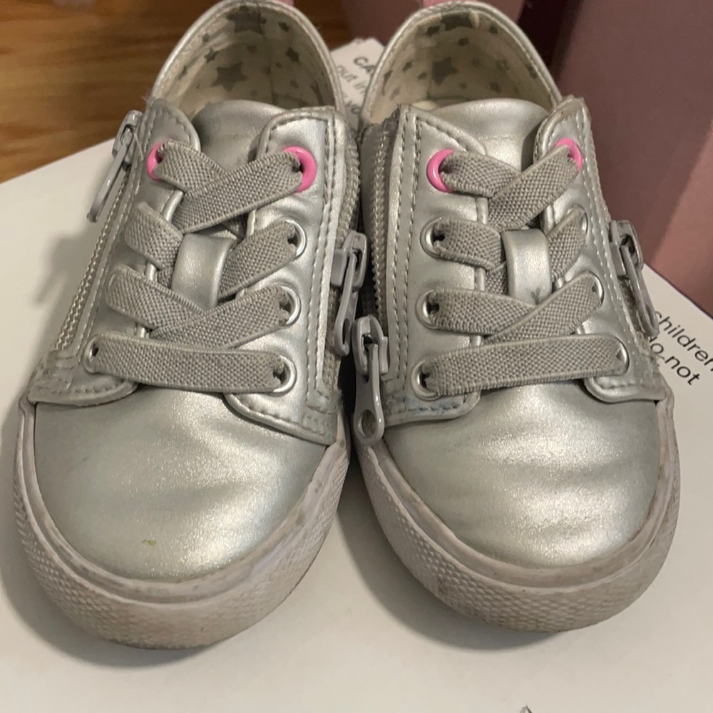 Toddler silver shoes